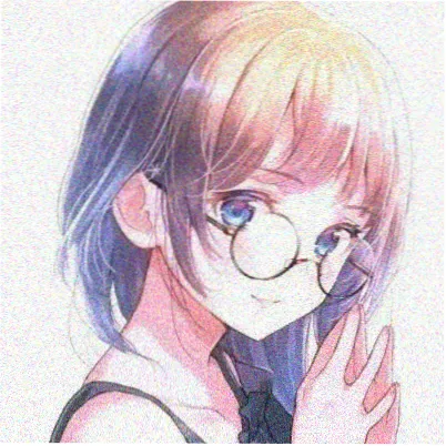 单色动漫头像示例，少女侧脸单色线稿